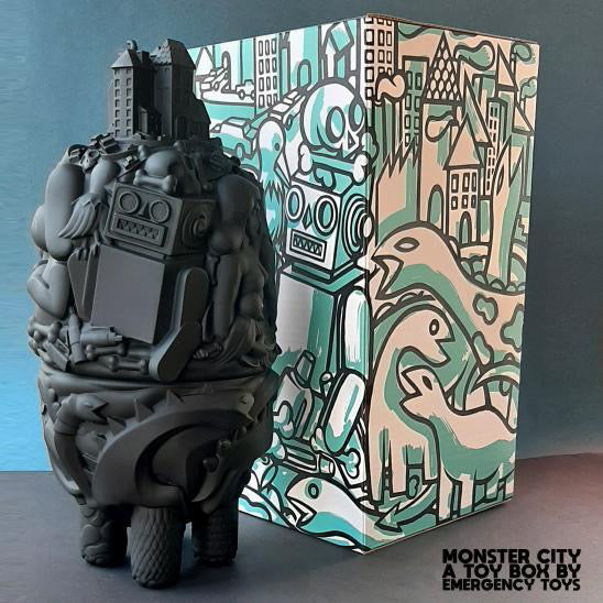 CITY MONSTER TOYBOX . BLACK MATTE EDITION. by Emergency Toys